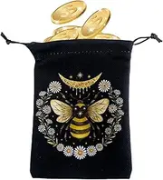 Tarot Pouch Bag Velvet - Tarot Card Velvet Storage Bag,13x18cm Novel Tarot Card & Dice Storage Bag, Jewelry Pouch, Board Game Tarot Bag with Drawstring for Tarot Enthusiasts, Tarot Dice Holder