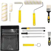 Paint Roller Set – 13pcs Complete Painting Kit with Extension Pole and Tray | Lint-Fre Roller Brush, Ergonomic Edger Tool for Wall Furniture Ceiling Texture Application, House Painting & Deck Project