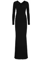 Talbot Runhof Wrap-effect Gown - Black - 38 (UK12 / M) 38 (UK12 / M)