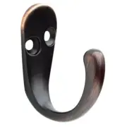 (2 Pack) Single Prong Robe Hook Bronze with Copper Highlights