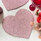 Set of 6, Valentine's Day special beaded placemat, pink heart