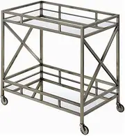 ACME Furniture Kristensen cart, Antique Gold & Mirror