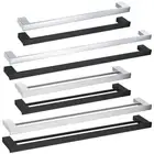 Chrome Matt Black Single Double 600 800mm Towel Rail Wall Mount Stainless Steel
