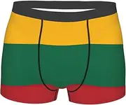 [FSCEV] Men's Boxer Shorts Lithuania Flag Black M, Black, M