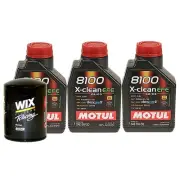3L Motul 8100 X-CLEAN EFE 5W30 Wix Racing Filter Motor Oil Change Kit API SN
