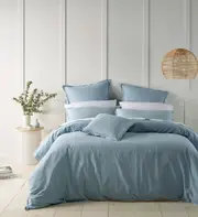 Bianca Wellington Quilt Cover Set Soft Blue