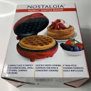 Nostalgia My Mini Waffle Maker 5" Cooking Surface Brand New Factory Sealed Red