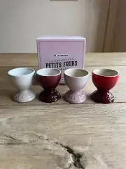 Le Creuset Stoneware La Collection Petits Fours Egg Cups - Set of 4 - NEW NIB