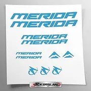 Sticker Set Compatible with Frame MTB Mountain Bike and Helmet | Decals Stickers for Bicycle Lettering Logos | Stickersland® - Merid (Light Blue Matte)