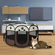 Octagonal Portable Foldable Pet Dog Cat Tent Kennel Fence Gate Indoor Outdoor