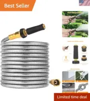 100 FT Garden Hose Expandable - 304 Stainless Steel Water Hose 100 FT - Heavy...