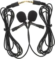 UPKOCH 2pcs Lapel Microphone Tiny Omnidirectional Mic for Live Streaming Recording Conference and Interview High Sensitivity Clip Microphone for DSLR Laptop and Smartphone Use