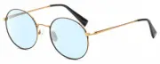 Elton John MALIBU Unisex Designer Blue Light Glasses in Yellow Gold & Black 54mm