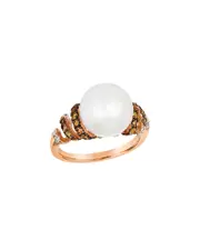 Le Vian Vanilla Pearls 14K Rose Gold 0.57 ct. tw. Diamond & Pearls & 11x12mm Pearl Half-Eternity Cocktail Ring