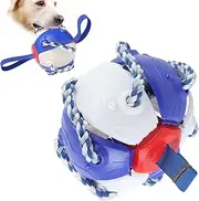 Dog Flying Saucer Ball, Dog Flying Disc Toy, Light Pet Magic Ball Puppy Birthday Dog Toy Balls, Interactive Herding Decompression Kids Toys, Automatic Rolling Dog Balls (Blue)