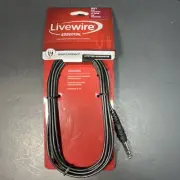 Livewire Essential Interconnect Cable 3.5 mm TRS Male to 1/4 TRS Male 10 ft. Blk