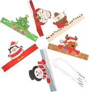 6pcs Christmas Paper Hats (6pcs) Xmas Xmas Paper Headwear Mini Christmas Hat Christmas Party Paper Hats Christmas Tree Headband Christmas Paper Crown Christmas Headband Party Hat