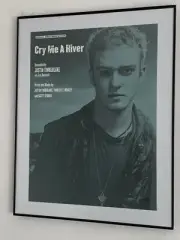 JUSTIN TIMBERLAKE Cry Me a River FRAMED Art Sheet music - NEW - Out of Print