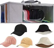 [Generic] Baseball Hat Box - Baseball Hat Storage Case For Travel - 52x22x21cm Capacity Organization Solution Dust-Proof For Closet, Wardrobe, Dormitory, Hotel
