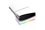 PS5 Slim RGB Horizontal Stand with 4 USB Ports | Fast Charge | 14 Lighting Effects | Stable and Stylish Base | Perfect Gaming Accessory