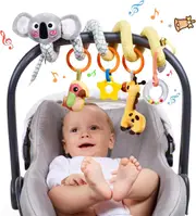 Spiral Car Seat Toys for 0-12 Months: Infant Stroller Toy with Rattle