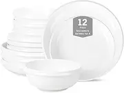 [Stone Lain] Verso 12-Piece Dinnerware Set Porcelain, White