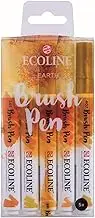 Ecoline Royal Talens - Liquid Watercolour Drawing Painting Brush Pens - Set of 5 in Plastic Wallet - Earth