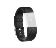 Diamond Pattern Adjustable Sport Wrist Strap for FITBIT Charge 2, Size: S, 10.5x8.5cm(Black)