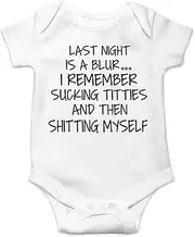 [Belle Homie] Last Night Is A Blur. I Remember Pooping Myself - Funny Cute Infant Creeper, One-Piece Baby Bodysuit