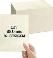 party greeting 50 Sheets Linen Invitation Cardstock 5x7 White Blank 92lb 250GSM Cover Card Stock Heavyweight Textured Paper Cardstock for Printer Index Cards Postcards Invitations Greeting(Ivory)