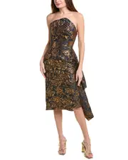 Jovani Metallic Jacquard Cocktail Dress