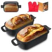 10x5 Cast Iron Loaf Pan with Lid - 2 in 1 Bread Pans for Baking Homemade Sour...