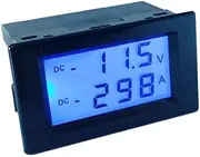 AiLi DC +/- 500A 200V Digital Voltage Current Multimeter Blue LCD Volt Amp Meter Gauge Panel Tester Voltage Amperage Dual Display Power Monitor with Blue Back-light Meter and Shunt
