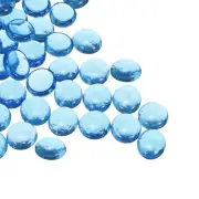Ceramics Beads, Flat Ceramics Sky Blue Iridescent 0.67 to 0.75 Inch Pebbles
