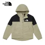 【THE NORTH FACE 官方旗艦】北面女款灰黑拼接DWR防潑水下擺抽繩連帽外套｜81RX5IF