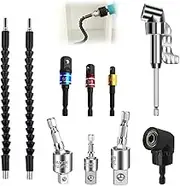 Pack of 10 Angle Attachment, 105 Angle Bit Holder, Socket Adapter, Cordless Screwdriver, for Cordless Screwdriver, Drill Extension, Around the Corner Screwdriver, for Electric Drills (10)