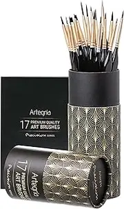 Detail Paint Brush Set - 17 Miniature Paint Brushes with Fine Tips and Ergonomic Handles for Small Scale Models, Figurines, Paint by Numbers for Adults - Acrylic Watercolor Oil