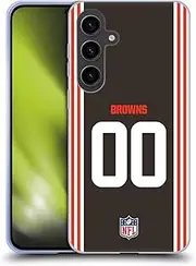 Head Case Designs Officially Licensed Custom Customised Personalised NFL Football Numbers Cleveland Browns Gel Case [Military Grade Protection] Compatible with Samsung Galaxy S24+ 5G