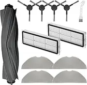 12 Pack Accessories Kit for Dreame Mova S10 Robot Vacuum Cleaner Replacement Spare Parts, 1 Main Brush, 2 HEPA Filters, 4 Mop Pads, 4 Side Brushes, 1 Cleaning Brush