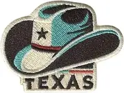 Vagabond Heart Texas Patch - Texas Iron On Travel Badge - Cowboy Hat Texan Souvenir