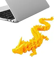 Fidget Dragon Toy – 3D Printed Crystal Dragon, Articulated Desk Figure | Jointed Dragon Model for Display, Halloween Christmas Decor Piece, Desktop Ornament Gift