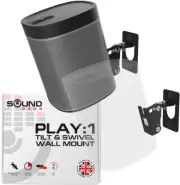 Play 1 Wall Mount, Black, Pair, Compatible with Sonos Play:1 Only, Twin Pack, Ad
