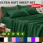 2000TC Extra Deep Soft Bottom Fitted Sheet Cover King/Queen/D/King Single Bed AU