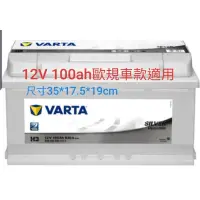 在飛比找蝦皮購物優惠-全新品*德國Varta品牌華達H3歐規車款電瓶12V100a