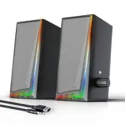 Computer Speakers with 3.5 mm Aux,Desktop Speakers with Various Colorful RGB ...