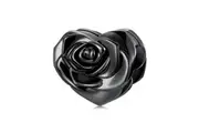 SOLID Sterling Silver Oxidised Rose Heart Flower Charm - AVILIA Designs Pandora Compatible