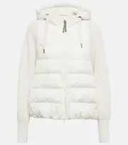 [Brunello Cucinelli] Brunello Cucinelli Wool and cashmere-blend knit jacket AU 16 white