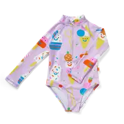 Long Sleeve Zip Bather - Sundae Fun Day