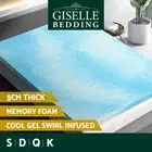 Giselle Memory Foam Topper ALL SIZE Cool Gel Mattress Toppers w/ Bamboo Cover