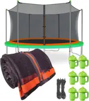 Trampoline Net with 6 Pole Caps, 12 Ft 14 Ft 15 Ft Trampoline Net round Safet...
